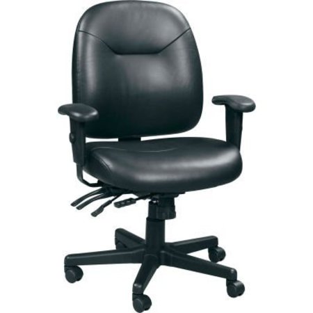RAYNOR MARKETING Eurotech 4X4 Task Chair - Black Leather LM59802A-BLKL